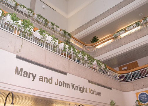 The atrium at LHSC's London Regional Cancer Program has been named in honour of Mary and John Knight, in recognition of their $5.25 million estate gift. The atrium at LHSC's London Regional Cancer Program has been named in honour of Mary and John Knight, in recognition of their $5.25 million estate gift.